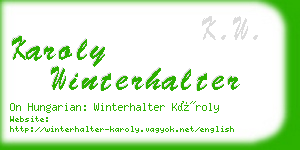 karoly winterhalter business card